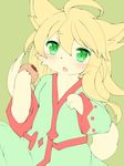  artist_request blonde_hair cat donut furry green_eyes open_mouth 