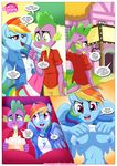  anthro bbmbbf big_breasts breasts clothing equestria_untamed equine friendship_is_magic mammal my_little_pony palcomix pegasus public rainbow_dash_(mlp) spike_(mlp) undressing wings 