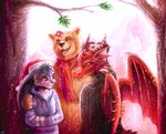  anthro bear big_ears brown_fur canine chibity christmas clothing detailed_background dragon fur furgonomics furry-specific_piercing group happy hat holidays horn hybrid lagomorph male mammal mistletoe piercing plant rabbit red_eyes red_scales santa_hat scales scarf sechutan shy smile snow snowing sweater tree wing_piercing wings winter wolf yellow_eyes 