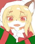  artist_request blonde_hair christmas christmas_hat fox furry long_hair open_mouth red_eyes 