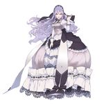  :d atelier_(series) atelier_firis atelier_sophie bonnet dress floating_hair highres lavender_hair long_sleeves looking_at_viewer navel noco_(adamas) official_art open_mouth pamela_ibiss puffy_sleeves red_eyes simple_background smile solo white_background 