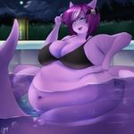  anthro belt-buster big_breasts bikini breasts clothing elmelie female fish huge_breasts looking_at_viewer marine obese open_mouth overweight shark smile solo spa swimsuit 
