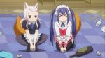  &gt;_&lt; animated animated_gif blue_hair blush charle_(fairy_tail) fairy_tail maid_outfit tail twintails wendy_marvell 