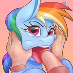  2016 blue_fur blush disembodied_penis equine eyebrows eyelashes fellatio female forced friendship_is_magic fur hair human icariusunlimited invalid_tag looking_at_viewer male mammal multicolored_hair my_little_pony open_mouth oral pegasus penis purple_eyes rainbow_dash_(mlp) sex tongue wings 