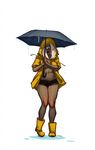  1_eye clothed clothing cyclops epke female lingerie navel slightly_chubby solo standing umbrella 