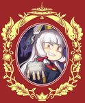  cosplay grin kantai_collection lowres mizuno_(okn66) murakumo_(kantai_collection) parody queen_(snow_white) queen_(snow_white)_(cosplay) sharp_teeth smile snow_white_and_the_seven_dwarfs teeth white_hair 