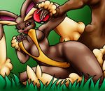  anthro big_breasts breasts clothing happyanthro lopunny nintendo pok&eacute;ball pok&eacute;mon solo swimsuit under_boob video_games 