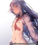  artist_name blue_eyes blush bottomless breasts gradient gradient_background hibiki_(kantai_collection) kantai_collection long_hair looking_at_viewer navel nipples patreon_username redcomet school_uniform serafuku silver_hair small_breasts solo watermark web_address 