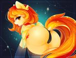  equine eyelashes fan_character female feral hair koveliana mammal my_little_pony open_mouth orange_hair pegasus solo standing teeth tongue wings yellow_eyes 