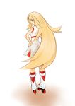  1girl artist_request blonde_hair gym_leader koruni_(pokemon) long_hair looking_at_viewer looking_back pokemon pokemon_(anime) pokemon_(game) pokemon_xy skates solo very_long_hair 