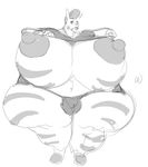  animal_genitalia anthro big_breasts breasts dickgirl equine fully_sheathed huge_breasts hyper hyper_breasts intersex mammal monochrome obese overweight sheath solo standing whatinsomnia zebra 