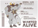  anthro balls beard big_balls bovine cattle cock_ring cybernetics cyborg english_text facial_hair flaccid horn huge_balls hybrid hyper hyper_balls hyper_muscles hyper_penis machine male mammal model_sheet muscular pecs penis solo standing text uncut whatinsomnia 