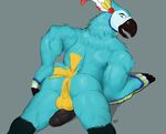  anthro anus avian balls beak bird breath_of_the_wild butt erection feathers hand_on_butt kass_(zelda) looking_back lying macaw male manly nintendo nude on_front open_mouth parrot penis presenting presenting_hindquarters seyrmo smile solo the_legend_of_zelda video_games 