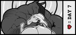  &lt;3 anthro big_breasts breasts duo equine female horse huge_breasts hyper hyper_breasts hyper_muscles kissing lagomorph male male/female mammal monochrome muscular nude rabbit smile whatinsomnia 