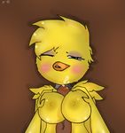  2016 animatronic anthro areola avian beak big_breasts bird blue_eyes blush breast_grab breast_squish breasts brown_background chicken clothing cum cum_on_face digital_media_(artwork) disembodied_penis duo e-01 eyebrows eyelashes feathers female five_nights_at_freddy&#039;s five_nights_at_freddy&#039;s_2 hair hand_on_breast hand_on_breats looking_at_viewer machine male male/female mammal nipples non-mammal_breasts nude one_eye_closed penis robot sex simple_background solo_focus teeth titfuck toy_chica_(fnaf) video_games yellow_feathers yellow_nipples 