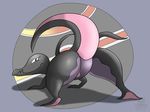  all_fours ass_up butt female feral looking_back nintendo pok&eacute;mon presenting presenting_hindquarters raised_tail salazzle smile solo thick_thighs video_games waffurukitsune 