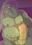  anthro areola bald balls biceps claws crocodile crocodilian erection holding_balls looking_at_viewer male manly musclegut muscular n64_(artist) navel nipple_piercing nipples nude pecs penis piercing reptile scalie sharp_claws sharp_teeth smile solo teeth thick_penis uncut vein veiny_penis 