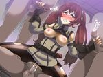 1girl blush boris_(noborhys) breasts clenched_teeth clothed_sex cum cum_in_pussy fire_emblem fire_emblem:_kakusei gangbang gray_eyes group_sex handjob large_breasts nintendo nipples no_bra penis red_hair serena_(fire_emblem) sex twintails uncensored 