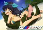  bestiality big_breasts bikini black_hair blue_eyes breasts censored clothing cowgirl_position erection female feral hair human lizard male mammal on_top penis reptile scalie sex swimsuit toyomaru 
