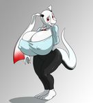  anthro big_breasts breasts clothed clothing daredemon7000 dragon female huge_breasts hyper hyper_breasts looking_at_viewer nipple_bulge overweight smile solo standing 