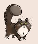  2016 ambiguous_gender cat feline feral fur green_eyes grey_fur inner_ear_fluff mammal multicolored_fur raised_tail sepia_(artist) simple_background solo two_tone_fur wasabi_(sepia) whiskers white_background white_fur 