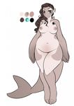 anthro areola breasts cetacean female mammal marine model_sheet nipples nude orca overweight smile solo standing tiel whale 
