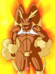  anthro balls brown_nose dark-moltres lopunny male muscles nintendo nipples penis pok&#233;mon pok&#233;morph pokemon pubes red_eyes solo unknown_artist video_games 