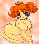  1girl artist_request ass breasts crown female large_breasts lowres mario_(series) nintendo nipples nude orange_hair princess_daisy smile solo super_mario_bros. super_mario_land 