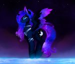  blue_eyes blue_fur cosmic_feathers cosmic_hair cutie_mark equine eyelashes female feral friendship_is_magic fur hooves horn magnaluna mammal my_little_pony nude princess_luna_(mlp) sky solo star starry_sky winged_unicorn wings 