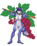  2016 abs atheltic blue_fur blue_hair breasts canine domino_(artist) ear_piercing female food fox fruit fur grapes hair invalid_tag jewelry krystal looking_at_viewer mammal markings navel necklace nintendo nipples nude piercing pussy smile staff star_fox tattoo tribal video_games 