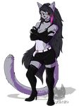  alpha_channel anthro bra bulge clothing dickgirl feline fishnet hair intersex lizheru long_hair looking_at_viewer mammal simple_background smile solo standing transparent_background underwear 