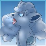  alolan_vulpix blue_eyes blue_fur blue_hair drooling feral fur hair looking_at_viewer multi_tail nintendo open_mouth paws pok&eacute;mon rainypaws saliva simple_background teeth tongue video_games 