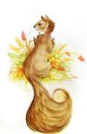  2011 ambiguous_gender brown_eyes brown_fur feral fur mammal nude rodent simple_background sitting solo squirrel traditional_media_(artwork) white_background zenirix 
