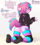  2019 blush clothed clothing collar cum cum_on_clothing equine fan_character hoodie hoodie_(artist) leggings legwear mammal my_little_pony pussy solo sweater 