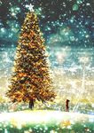  christmas christmas_tree highres kun52 night original scenery solo winter 