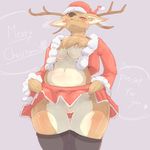  artist_request chrismtas_costume christmas_hat deer furry pussy stocking 