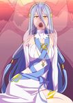  aqua_(fire_emblem_if) blue_hair breasts dress fellatio fire_emblem fire_emblem_if long_hair looking_at_viewer necklace open_mouth small_breasts umayahara0130 veil yellow_eyes 