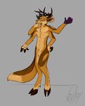  antlers canine cervine deer fox hooves horn hybrid male mammal multi_arm multi_ear multi_limb simple_background vixthefox 