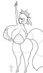  ambiguous_gender anthro big_breasts bikini black_and_white breasts cleavage clothed clothing curly_q duo eyes_closed faelyn female footwear furret gardevoir gun hair high_heels huge_breasts hyper hyper_breasts macro monochrome nintendo pok&eacute;mon pok&eacute;morph ranged_weapon salute shoes size_difference skimpy snugundies stars_and_stripes swimsuit united_states_of_america video_games weapon 