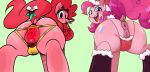  anus christmas cutie_mark female friendship_is_magic harness hat holidays holly_(plant) my_little_pony ota_(artist) paint pinkie_pie_(mlp) plant puffy_anus pussy rudolph santa_hat 