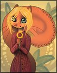  anthro clothed clothing eyelashes female fur looking_at_viewer mammal orange_fur rodent smile solo squirrel standing zenirix 