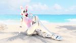  anthro beach breasts canine disembowell_(artist) featureless_breasts five_nights_at_freddy&#039;s five_nights_at_freddy&#039;s_2 fox funtime_foxy_(fnaf) lips lipstick looking_at_viewer makeup mammal mangle_(fnaf) nude open_mouth seaside solo toy_foxy_(fnaf) video_games 