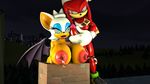  3d_(artwork) anthro bat big_breasts big_penis blue_eyes breasts christmas digital_media_(artwork) echidna erect_nipples female green_eyes holidays huge_breasts huge_penis knuckles_the_echidna male mammal monotreme nipple_pentration nipples penis rouge_the_bat sonic_(series) tenao 