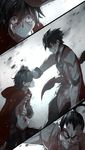  2boys angry bleeding blood cape crying dishwasher1910 dying hand_on_another's_head highres multiple_boys qrow_branwen ruby_rose rwby scorpion_tail tail tyrian_callows uncle_and_niece 