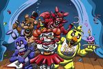  2016 animatronic avian baby_(fnafsl) bear bird bonnie_(fnaf) canine chica_(fnaf) chicken cupcake_(fnaf) digital_media_(artwork) five_nights_at_freddy&#039;s fox foxy_(fnaf) freddy_(fnaf) hat humanoid lagomorph machine mammal rabbit rile-reptile robot sister_location top_hat video_games 