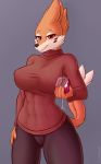  abs anthro buizel clothed clothing cooliehigh female fur mammal mustelid nintendo nipple_bulge orange_fur pok&eacute;mon pok&eacute;mon_(species) solo sweater video_games 