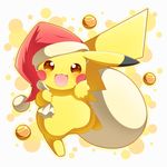  2016 ambiguous_gender christmas feral happy holidays nintendo open_mouth pikachu pok&eacute;mon solo video_games ねる 