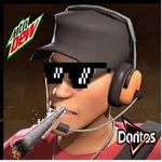  clothed clothing doritos edit hat headphones human low_res male mammal mountain_dew not_furry scout_(tf2) solo team_fortress 