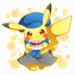  2016 ambiguous_gender blush clothing feral hat nintendo pikachu pok&eacute;mon smile solo video_games ねる 