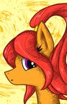  equine eyelashes fan_character flamevulture17 fur hair looking_at_viewer mammal my_little_pony purple_eyes red_hair solo yellow_fur 